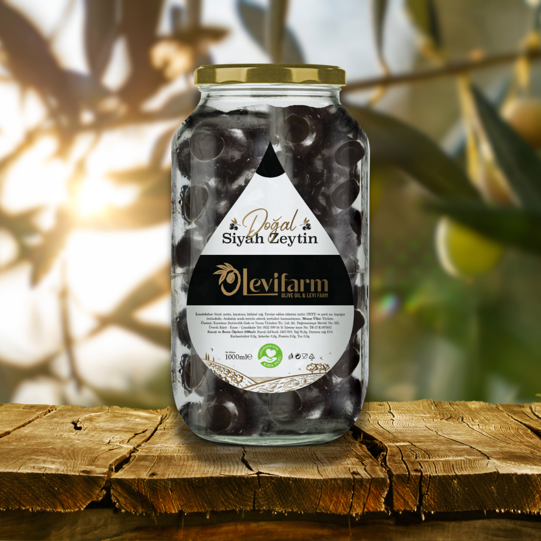 Levi Farm Doğal Siyah İnce Zeytin 1000gr